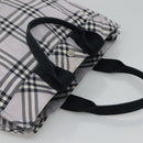 BURBERRY Nova Check Blue Label Hand Bag Nylon Purple Silver Auth hs1699-6