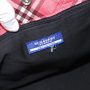 BURBERRY Nova Check Blue Label Hand Bag Nylon Pink Silver Auth hs1706-11