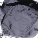 BURBERRY Nova Check Blue Label Hand Bag Nylon Red Silver Auth hs1715-11