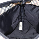 BURBERRY Nova Check Blue Label Hand Bag Nylon Red Silver Auth hs1715-18