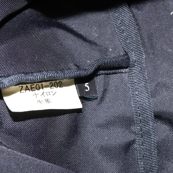 BURBERRY Nova Check Blue Label Hand Bag Nylon Red Silver Auth hs1715