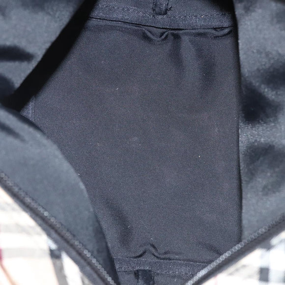 BURBERRY Nova Check Blue Label Hand Bag Nylon Beige Silver Auth hs1716