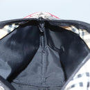 BURBERRY Nova Check Blue Label Hand Bag Nylon Beige Silver Auth hs1716-18