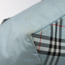 BURBERRY Blue Label Hand Bag Nylon Blue Silver Auth hs1718-14
