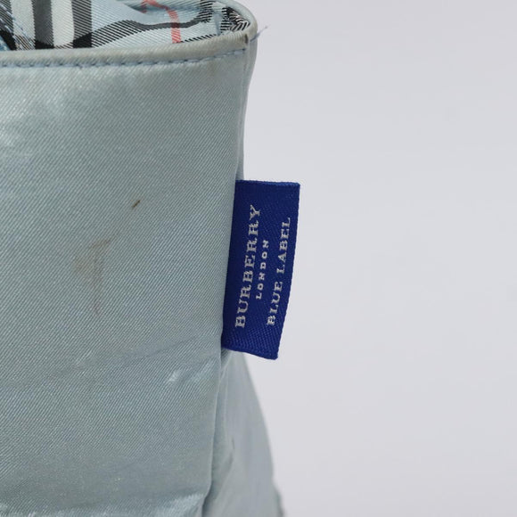 BURBERRY Blue Label Hand Bag Nylon Blue Silver Auth hs1718