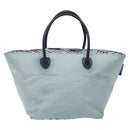 BURBERRY Blue Label Hand Bag Nylon Blue Silver Auth hs1718-13