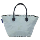 BURBERRY Blue Label Hand Bag Nylon Blue Silver Auth hs1718-2