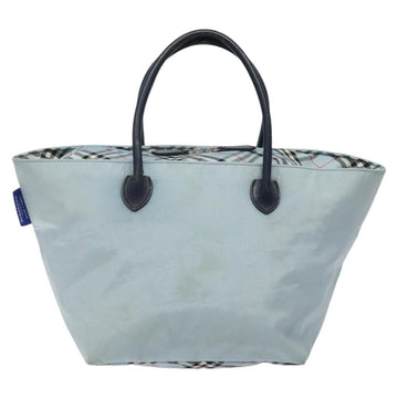 BURBERRY Blue Label Hand Bag Nylon Blue Silver Auth hs1718 - 0