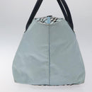 BURBERRY Blue Label Hand Bag Nylon Blue Silver Auth hs1718-3