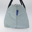 BURBERRY Blue Label Hand Bag Nylon Blue Silver Auth hs1718-4