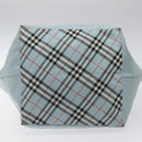 BURBERRY Blue Label Hand Bag Nylon Blue Silver Auth hs1718-5