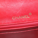 CHANEL Mini Matelasse Chain Flap Hand Bag Lamb Skin Red Gold CC Auth hs688M-19