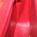 CHANEL Mini Matelasse Chain Flap Hand Bag Lamb Skin Red Gold CC Auth hs688M-20