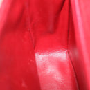 CHANEL Mini Matelasse Chain Flap Hand Bag Lamb Skin Red Gold CC Auth hs688M-21