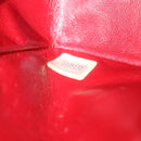 CHANEL Mini Matelasse Chain Flap Hand Bag Lamb Skin Red Gold CC Auth hs688M-11