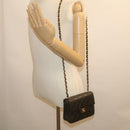 CHANEL Mini Matelasse Chain Flap Shoulder Bag Lamb Skin Black Gold Auth hs689AV-22