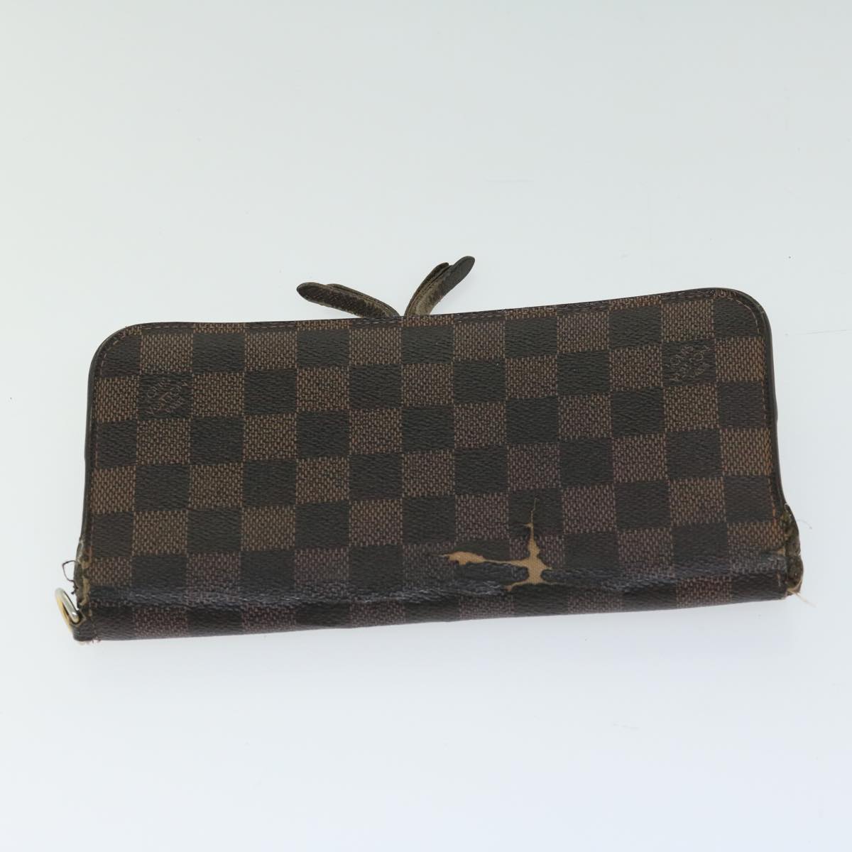 LOUIS VUITTON Damier Ebene Monogram Multicolor Long Wallet 2Set Black Auth im457