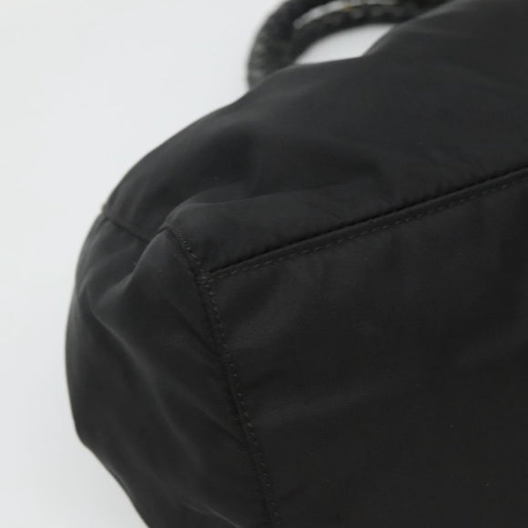 PRADA Hand Bag Nylon 2way Black Silver Auth IN009
