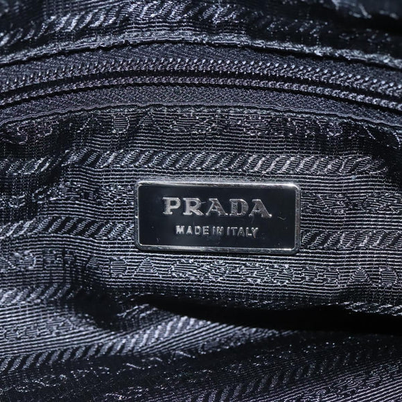 PRADA Hand Bag Nylon 2way Black Silver Auth IN009