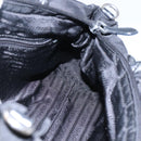 PRADA Hand Bag Nylon 2way Black Silver Auth IN009-20