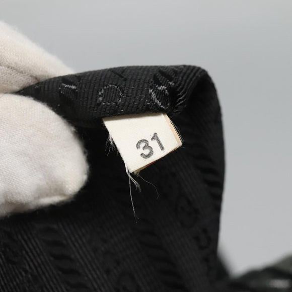 PRADA Hand Bag Nylon 2way Black Silver Auth IN009