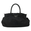 PRADA Hand Bag Nylon 2way Black Silver Auth IN009-13