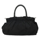 PRADA Hand Bag Nylon 2way Black Silver Auth IN009-2