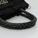 PRADA Hand Bag Nylon 2way Black Silver Auth IN009-7