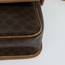 CELINE Macadam Canvas Circle Shoulder Bag PVC Leather Brown Gold Auth IN010-16