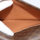 CELINE Macadam Canvas Circle Shoulder Bag PVC Leather Brown Gold Auth IN010-22