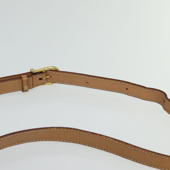 CELINE Macadam Canvas Circle Shoulder Bag PVC Leather Brown Gold Auth IN010