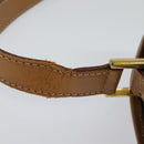 CELINE Macadam Canvas Circle Shoulder Bag PVC Leather Brown Gold Auth IN010-8