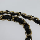 CHANEL Chain Hand Bag Caviar Skin Black Gold CC Auth IN015V-14