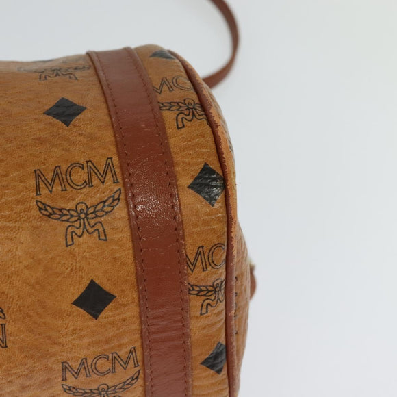 MCM Vicetos Logogram Shoulder Bag PVC Leather Brown Auth IN019