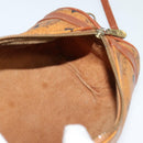 MCM Vicetos Logogram Shoulder Bag PVC Leather Brown Auth IN019-17