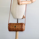 MCM Vicetos Logogram Shoulder Bag PVC Leather Brown Auth IN019-19