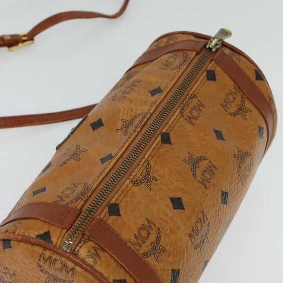 MCM Vicetos Logogram Shoulder Bag PVC Leather Brown Auth IN019