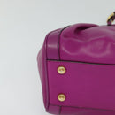 Salvatore Ferragamo Gancini Hand Bag Leather 2way Purple Gold Auth IN020-9