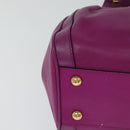 Salvatore Ferragamo Gancini Hand Bag Leather 2way Purple Gold Auth IN020-16