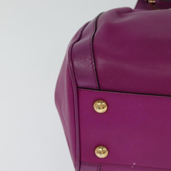 Salvatore Ferragamo Gancini Hand Bag Leather 2way Purple Gold Auth IN020