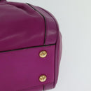 Salvatore Ferragamo Gancini Hand Bag Leather 2way Purple Gold Auth IN020-17
