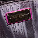 Salvatore Ferragamo Gancini Hand Bag Leather 2way Purple Gold Auth IN020-18