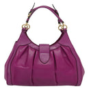 Salvatore Ferragamo Gancini Hand Bag Leather 2way Purple Gold Auth IN020-2