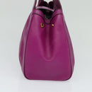Salvatore Ferragamo Gancini Hand Bag Leather 2way Purple Gold Auth IN020-3
