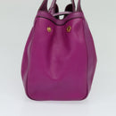 Salvatore Ferragamo Gancini Hand Bag Leather 2way Purple Gold Auth IN020-4