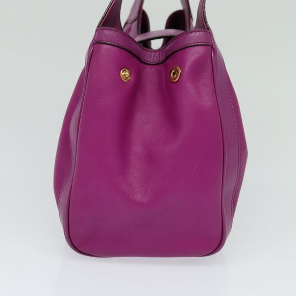 Salvatore Ferragamo Gancini Hand Bag Leather 2way Purple Gold Auth IN020
