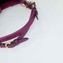 Salvatore Ferragamo Gancini Hand Bag Leather 2way Purple Gold Auth IN020-7