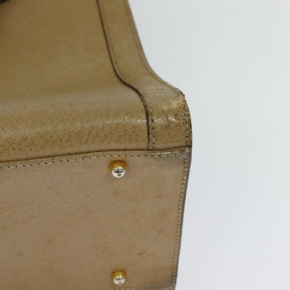 GUCCI Bamboo Hand Bag Leather Beige Gold 002 1186 0260 Auth IN023