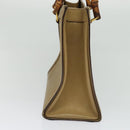 GUCCI Bamboo Hand Bag Leather Beige Gold 002 1186 0260 Auth IN023-4