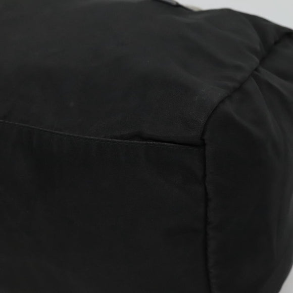 PRADA Hand Bag Nylon Black Silver Auth IN024